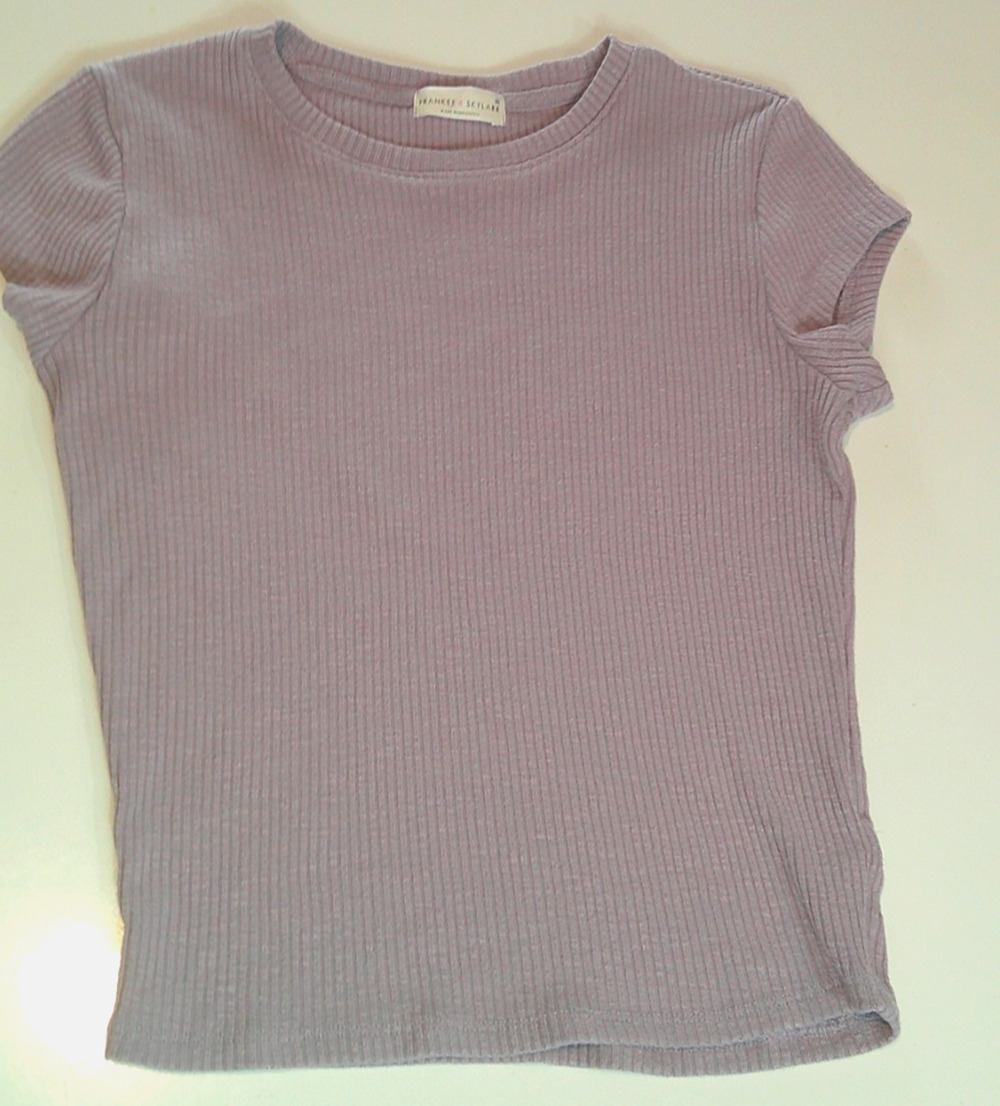 Frankee & Skylar Short Sleeve Juniors Medium Violet Ribbed Shirt